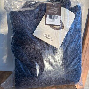 Aran Crafts Navy Gray Marl Trellis Coat Size S Coatigan NWT